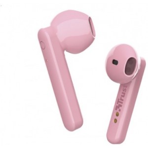 Trust Primo Touch Bluetooth Wireless TWS Earphones - Pink, Up to 4 hours of playtime, Manage all important functions (next/previous/pause/play/voice assistant) with a simple touch
