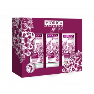 "Set  nr.4 VIORICA Grapes Ingrijire par si corp                                                               Sampon antiox.+keratina Viorica Grapes 300ml (R)
Gel- dus antioxidant Viorica Grapes 300 ml ®                                          Balsam ant