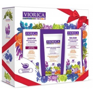 " Set nr.3 VIORICA „Ingrediente Mondiale” Ingrijire par                      Sampon p/par vopsit Viorica 250ml MN                  
Balsam p/par vopsit Viorica 250ml MN                                              Crema-ser p/maini intinerire Viorica 100m