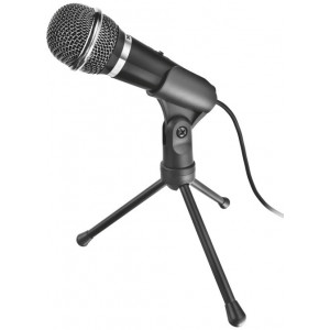 Trust Starzz All-round Microphone for PC and laptop, High performance microphone with mute switch and tripod stand, 2.5m cable with gold 3.5mm plug