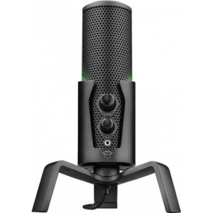 Trust Gaming GXT 258 Fyru USB 4-in-1 Streaming Microphone, Digital USB connection, 4 recording patterns: cardioid, bidirectional, stereo and omnidirectional for optimised audio recordings in any situation, Adjustable LED lighting in 5 colours, 1.8m