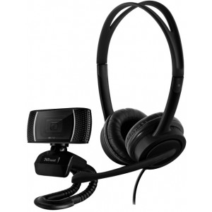 Trust Doba 2-in-1 Home Office Set, includes Trino HD 720p webcam and headset for comfortable video calling
