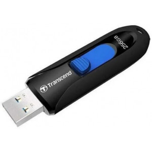 256GB  USB3.1 Flash Drive Transcend JetFlash  790, Black-Blue, Slider (R/W:90/40MB/s) 