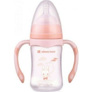 Anti-colic feeding bottle Kikka Boo 260ml Peach Rabbit
