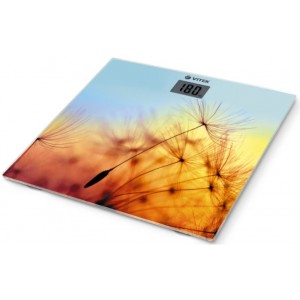 Personal scale VITEK VT-8057, Glass, resilience 180kg, resolution 100g, automatic on/off, 1xCR2032 battery, orange
