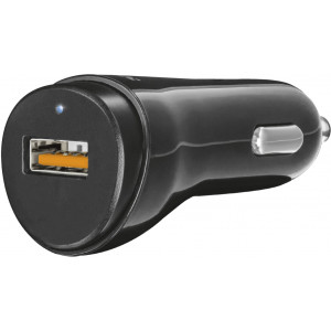 USB Car Charger - Trust Ultra-Fast (18W) USB Car Charger with QC3.0 and auto-detect, Output: QC3.0 mode with 5V/3A – 9V/2A – 12V/1.5A and auto-detect mode with 5V/2.4A