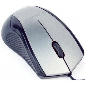 Mouse Gembird MUS-3B-02-BG, Optical, 1000 dpi, 3 buttons, Ambidextrous, Black/Grey, USB