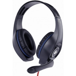 Gembird Gaming Headset GHS-05-B, 40mm driver, 20-20000Hz, 32 Ohm, 102 db, 0.250g, 3.5mm, Black/Blue