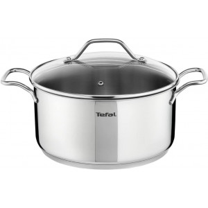 Pot Tefal A7024685, pot with lid. 4.9L. Intuition, for induction stove. stainless steel 
