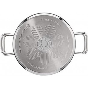 Pot Tefal A7024685, pot with lid. 4.9L. Intuition, for induction stove. stainless steel 