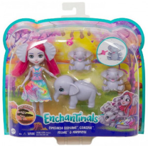 Enchantimals Esmeralda Elefant si Familia