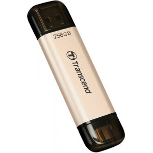 256GB USB3.1/Type-C Flash Drive  Transcend JetFlash 930C, Gold, Classic Cap, OTG (R/W:420/400MB/s)