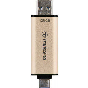 128GB USB3.1/Type-C Flash Drive  Transcend JetFlash 930C, Gold, Classic Cap, OTG (R/W:420/400MB/s)
