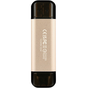 128GB USB3.1/Type-C Flash Drive  Transcend JetFlash 930C, Gold, Classic Cap, OTG (R/W:420/400MB/s)