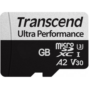 128GB MicroSD (Class 10) UHS-I (U3),+SD adapter, Transcend TS128GUSD340S (V30, A2, R/W:160/125MB/s)
