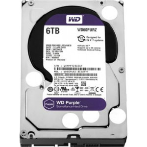 3.5" HDD  6.0TB -SATA-128MB Western Digital Purple Surveillance (WD62PURZ)