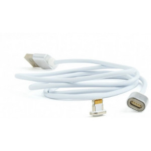 Cable 8-pin 1m - CC-USB2-AMLMM-1M, Magnetic USB 2.0 to 8-pin male connector cable, silver, 1 m