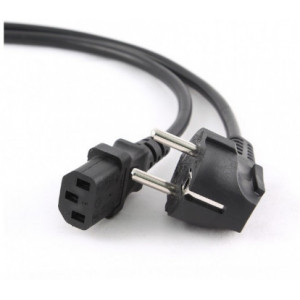 Power cord PC-186-VDE-3M, 3m, Schuko input and right angled C13 output, with VDE approval, Black