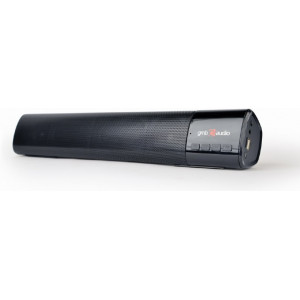 Gembird SPK-BT-BAR400-01, Bluetooth soundbar speaker with built-in microphone, RMS power output: 2 x 5W, 4 Ohm, 52 mm, 1200 mAh Li battery, FM-radio, AUX, MicroSD