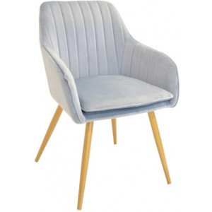 Scaun Iris~Light Blue+Golden Legs