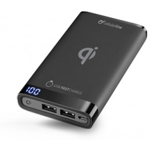 Wireless Power Bank Cellularline 8000mAh, Black 
