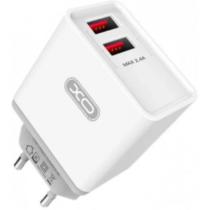 Wall Charger XO + Type-C Cable, 2USB, Q.C3.0 18W, L67, White