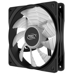 120mm Case Fan  - DEEPCOOL RF120W White LED Fans, 120x120x25mm, 500-1500rpm, 21.9dBa, 48.9 CFM, 3-pin & 4-pin Peripheral