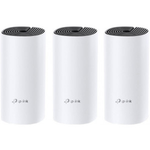 TP-LINK Deco M4 (3-pack) AC1200 MU-MIMO, Whole Home Mesh Wi-Fi System, Router, Access Point, 867 Mbps at 5 GHz, 300 Mbps at 2.4 GHz, 2 Gigabit Ports WAN/LAN Ports, 1 Power Port, Flash 16MB, SDRAM 128MB, 2 Internal dual-band antennas per Deco unit