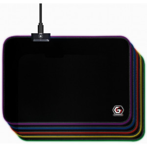 Gaming Mouse Pad Gembird MP-GAMELED-M, 350 х 250 х 4mm, Natural rubber foam + Fabric, RGB, Black