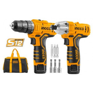 Набор Шуруповёрт + Винтовёрт ударный INGCO CKLI1201 Li-Ion 12V/2*1.5A