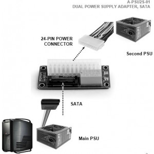 Dual power supply adapter, SATA, Gembird A-PSU2S-01