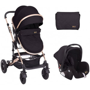 Stroller Kikka Boo 3 in 1 Amaia All Black (+ Car seat)