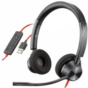 Headset Plantronics Stereo BLACKWIRE 3220 USB-A, Noise-cancelling Microphone, Remote Call Control, Mic. Frequency Response 100 Hz–10 kHz, Output 20 Hz–20 kHz, 32Ohm (213934-01)