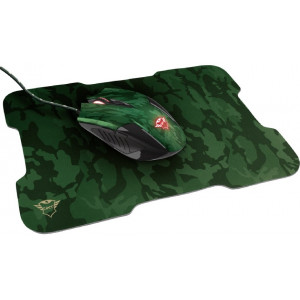 Trust Gaming GXT 781 Rixa Camo Mouse & Mouse Pad, 800 - 3200 dpi, 6 Responsive buttons, LED illumination with breathing effect in 4 colours, 1,8 m USB, Camouflage