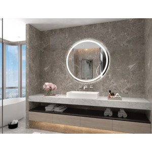 Oglinda  GLOBE  alb neutru (4000K) buton Touch d.600