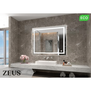Oglinda  ZEUS alb rece (6400K) buton Touch 1000x700