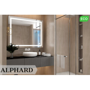 Oglinda  ALPHARD alb rece (6400K) buton Touch 1000x700