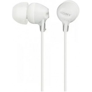 Earphones  SONY  MDR-EX15LP, 3pin 3.5mm jack L-shaped, Cable: 1.2m, White