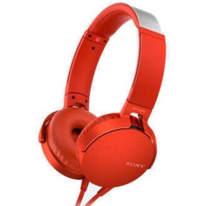 Headphones SONY MDR-XB550AP, EXTRA BASS™, Mic on cable,4pin 3.5mm jack L-shaped, Cable:1.2m, Red