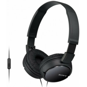 Headphones SONY MDR-ZX110AP, Mic on cable,  4pin 3.5mm jack L-shaped, Cable: 1.2m, Black