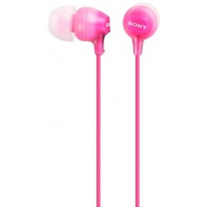 Earphones SONY MDR-EX15AP, Mic on cable,  4pin 3.5mm jack L-shaped, Cable: 1.2m, Pink