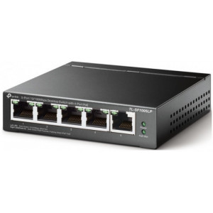 .5-port 10/100M TP-LINK PoE Switch, TL-SF1005LP, with 4 Port PoE, 41W Budget, steel case