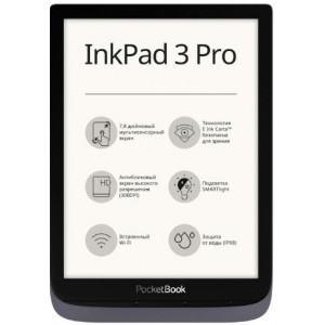 PocketBook InkPad 3 Pro, Metallic Grey, 7,8" E Ink Carta (1404x1872) 
