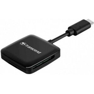 Card Reader Transcend "TS-RDC3" Black, USB3.0 Type-C (1xUSB-C 3.0 to 1x microSD, 1x SD-Card) 