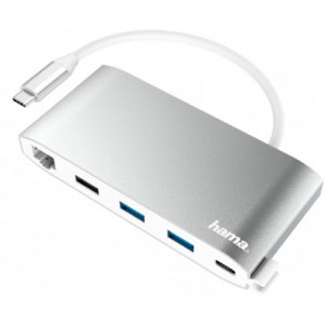 USB-C Hub, Multiport, 8 Ports, 3 x USB-A, 2 x USB-C, VGA, HDMIв„ў, LAN