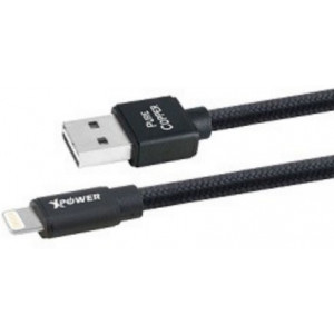 Lightning Cable Xpower, Nylon, Black 