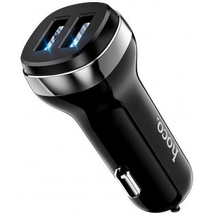 Hoco Car Charger 2xUSB with Lightning Cable Z40, Black