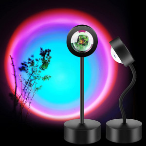 Helmet Sunset Projection Lamp 360 Degree Rotating LED Light, Mix Color