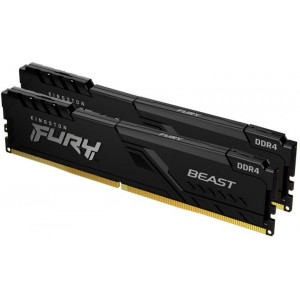 32GB DDR4-2666MHz  Kingston FURY Beast (Kit of 2x16GB) (KF426C16BB1K2/32), CL16-18-18, 1.2V, Black