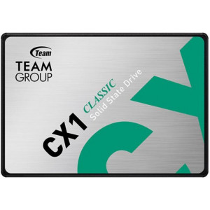 2.5" SSD 480GB  TEAM CX1 Classic, SATAIII, Sequential Reads: 530 MB/s, Sequential Writes: 470 MB/s, Maximum Random 4k: Read: 70,000 IOPS / Write: 20,000 IOPS, SLC Caching, ECC, Thickness- 7mm, Controller Silicon Motion SM2258XT, 3D NAND TLC